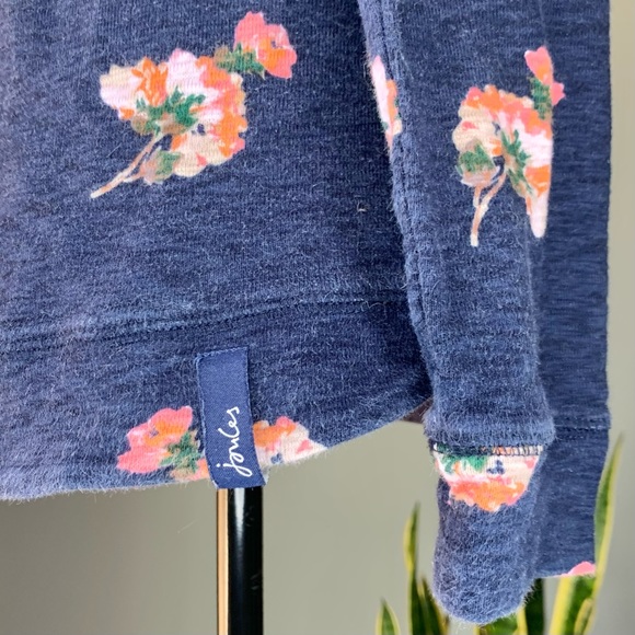 Joules • Navy Posy Floral Print Marlston Hooded Sweatshirt Top • Size 8 - Picture 8 of 11